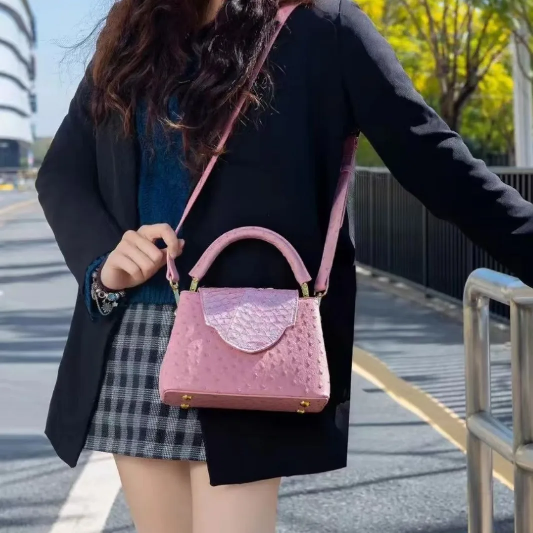 Luxury Bags Sale - HXia Luxury Square Women's Bag Ostrich