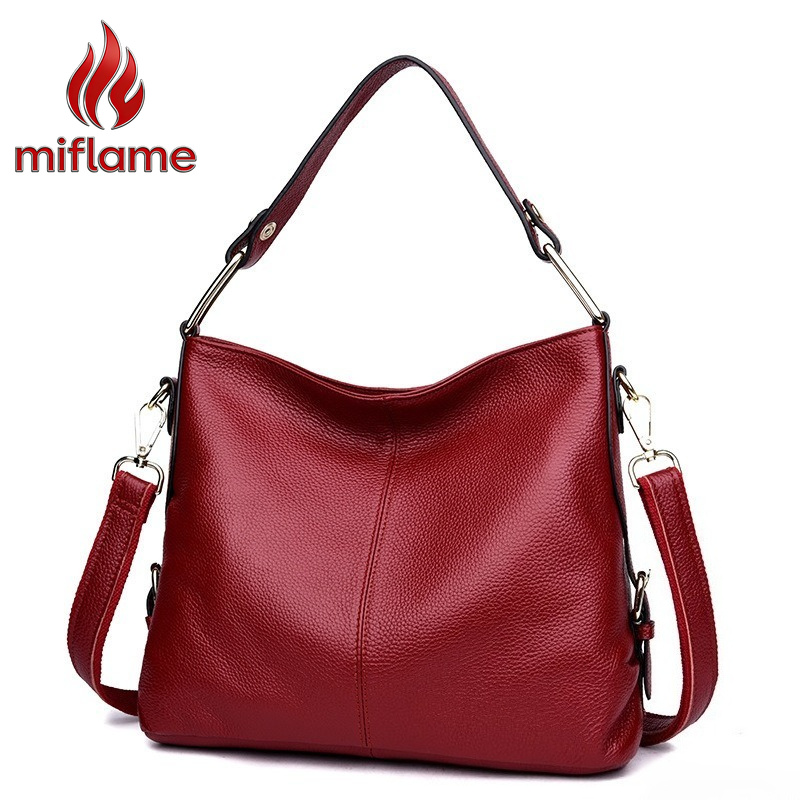 Luxury Bags No Logo - Women's Genuine Leather Shoulder Tote Bag