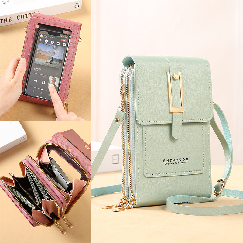 Wristlet Wallet Zipper - Touch Screen Cell Phone Women Bags