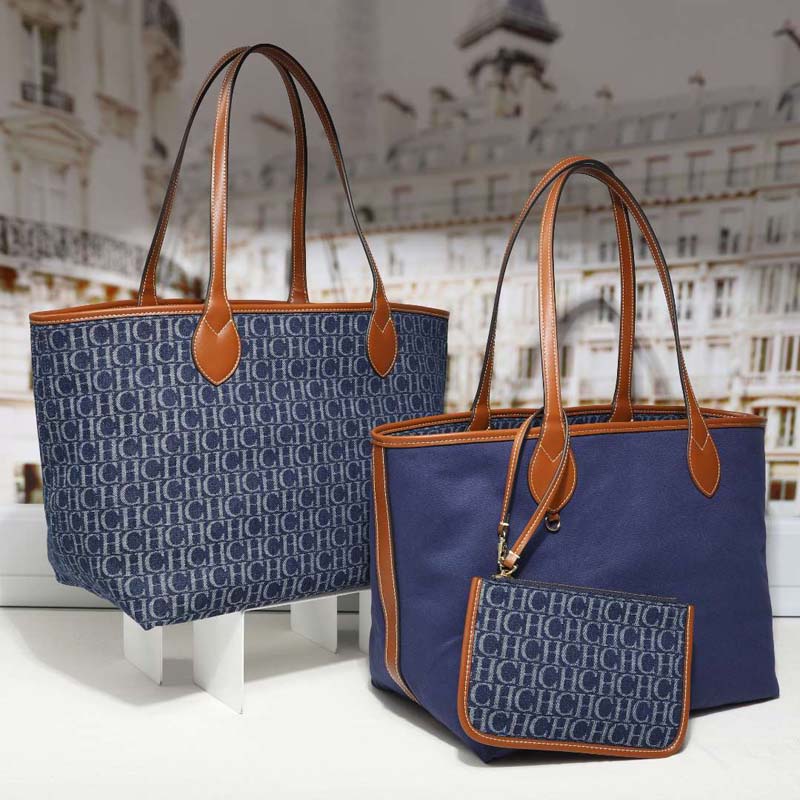 Tote Bag Leather Monogram - Denim Monogram Tote Bag Women Matching