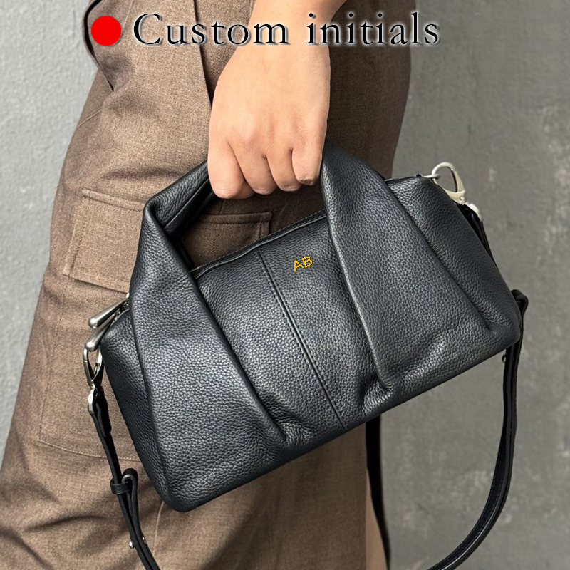 Luxury Bags Japan - Custom Initials Leather Pillow Bags For