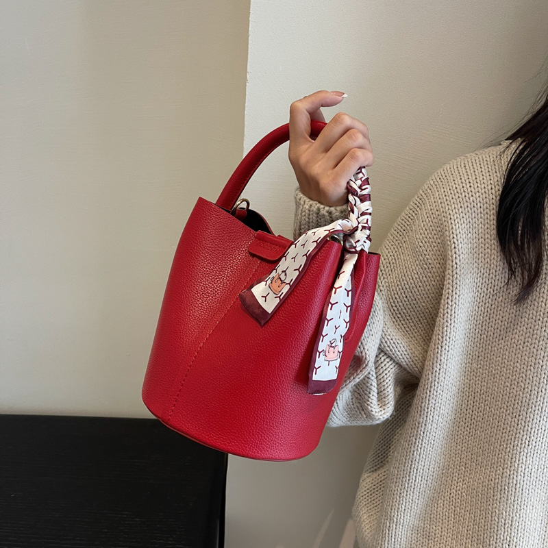 Red PU Bucket Shoulder and Cro - Luxury Bags Sale ulasan dan harga