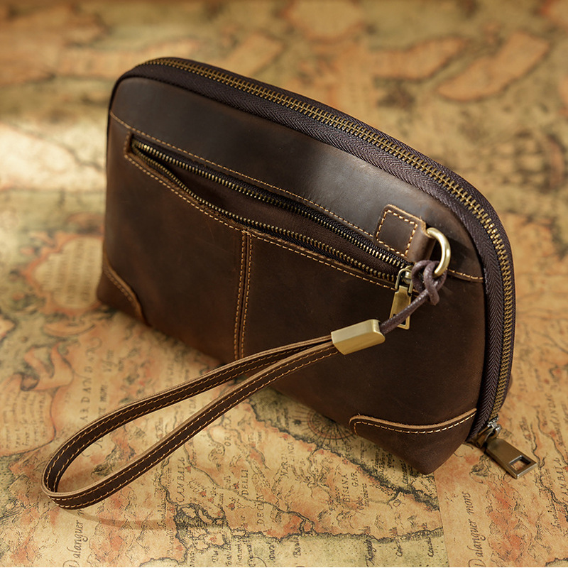 Vintage 100% Genuine Leather Z - Wristlet Wallet Zipper ulasan dan harga