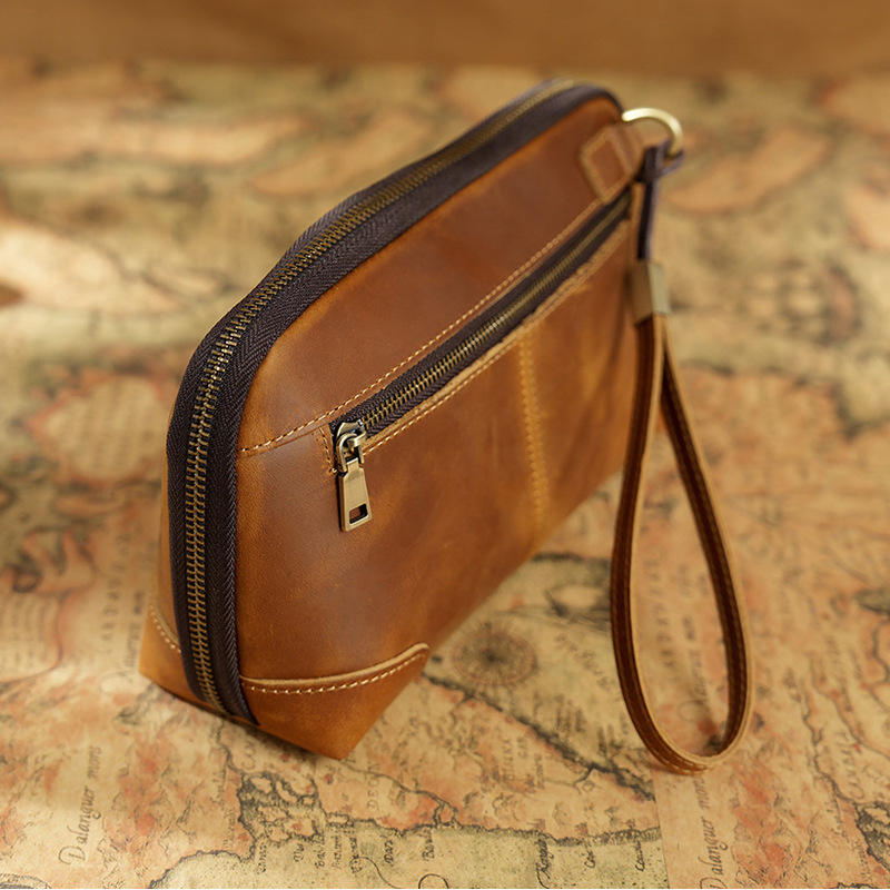 Vintage 100% Genuine Leather Z - Wristlet Wallet Zipper ulasan dan harga