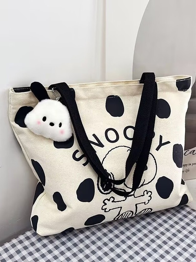 Cartoon Snoopy Canvas Shoulder - Shoulder Bag Slouchy ulasan dan harga