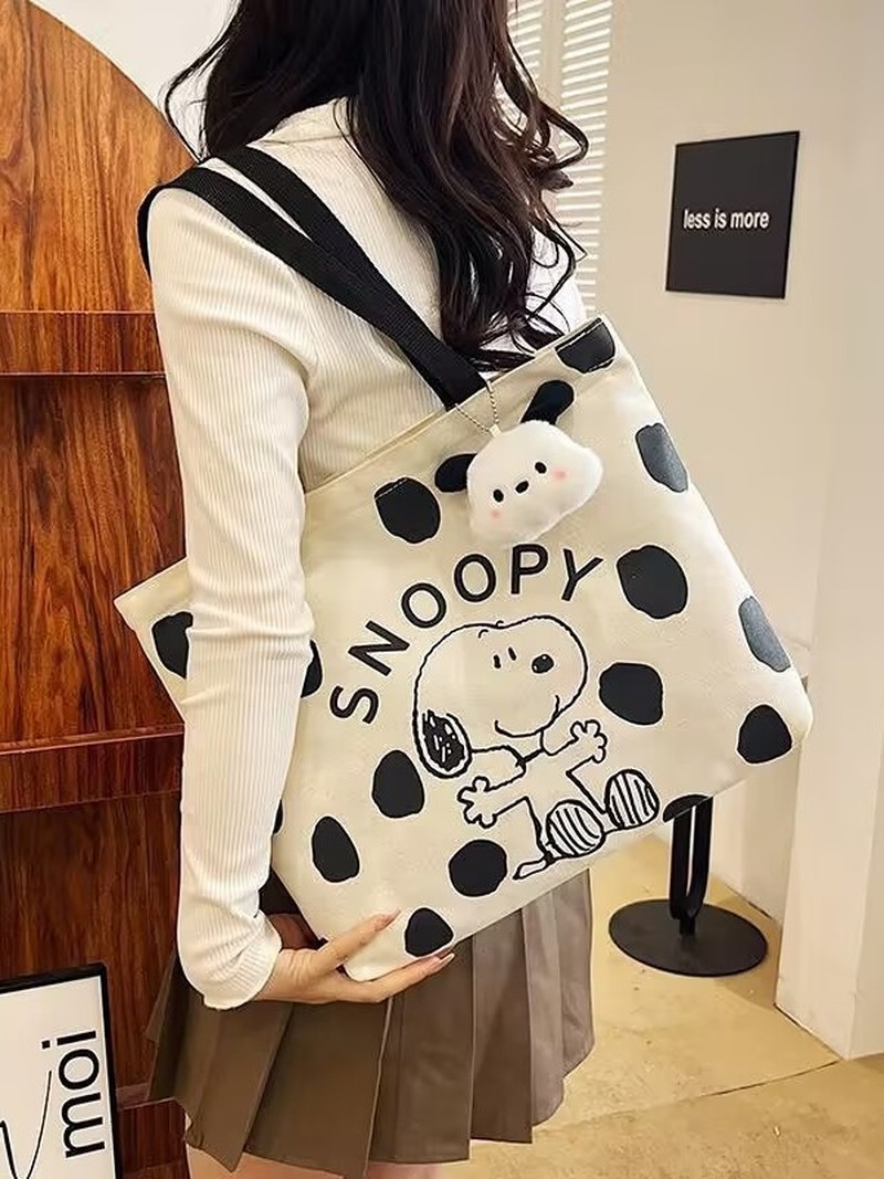 Cartoon Snoopy Canvas Shoulder - Shoulder Bag Slouchy ulasan dan harga