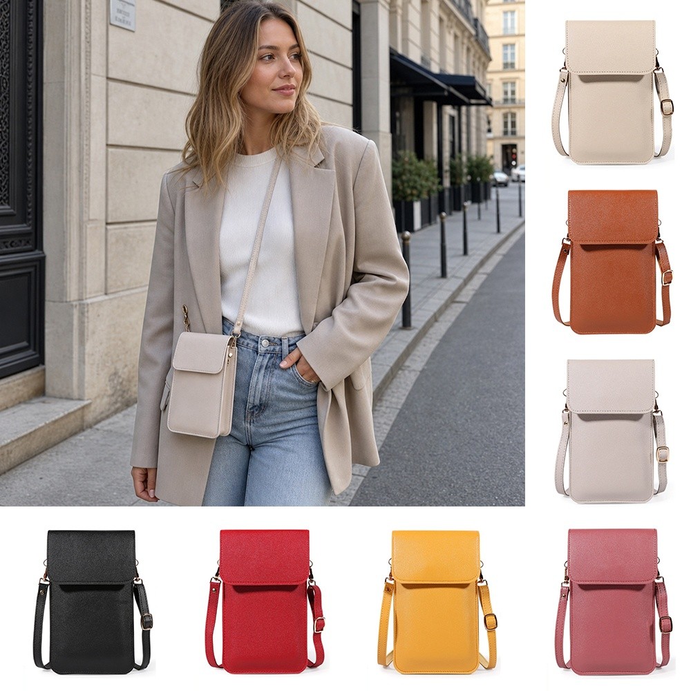 PU Leather Touch Screen Phone  - Wristlet Wallet Zipper ulasan dan harga