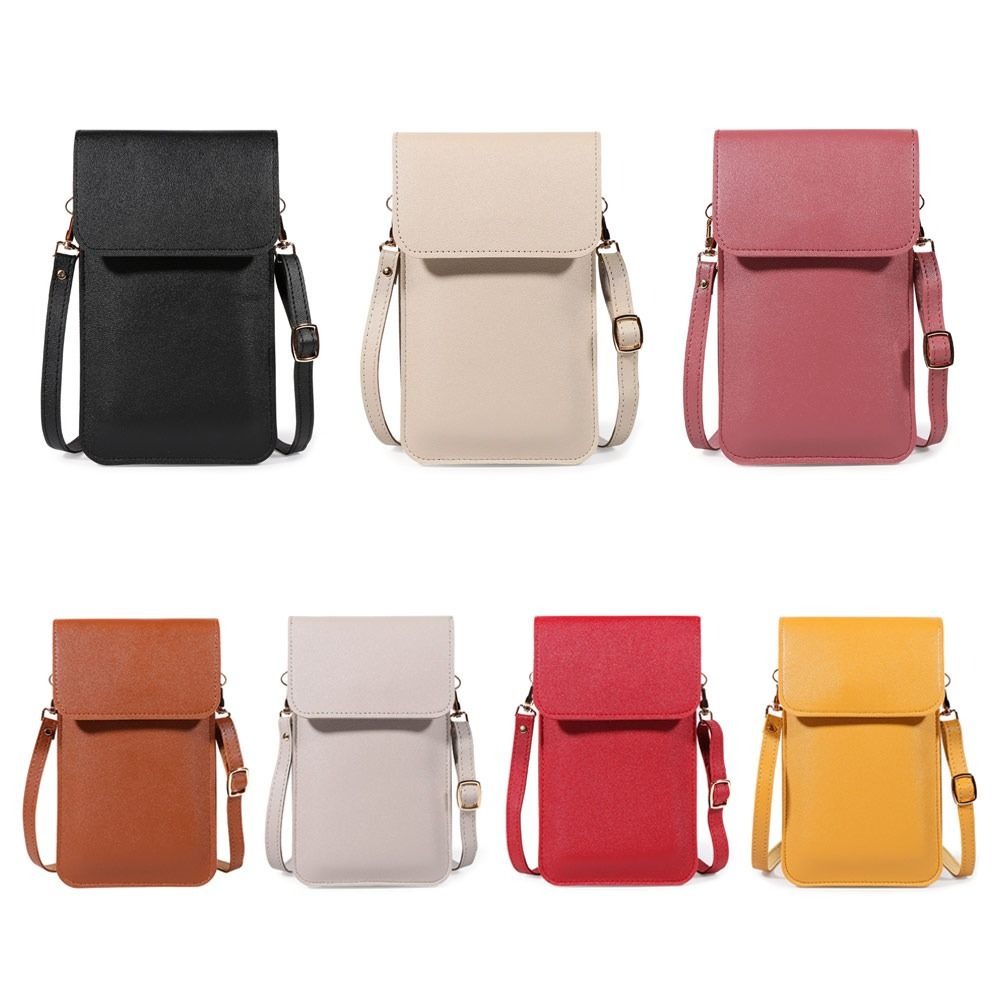 PU Leather Touch Screen Phone  - Wristlet Wallet Zipper ulasan dan harga