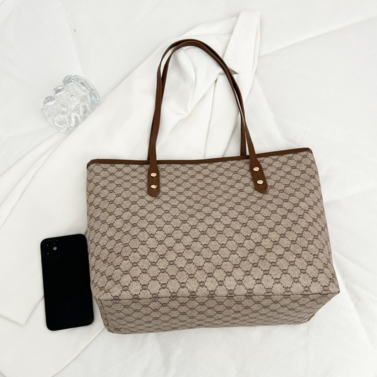 Luxury Vintage Women Tote Bag  - Tote Bag Leather Monogram ulasan dan harga