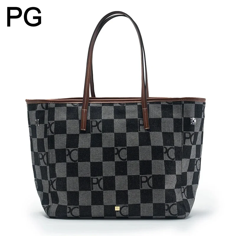 PG Checkerboard Monogram Tote  - Tote Bag Leather Monogram ulasan dan harga
