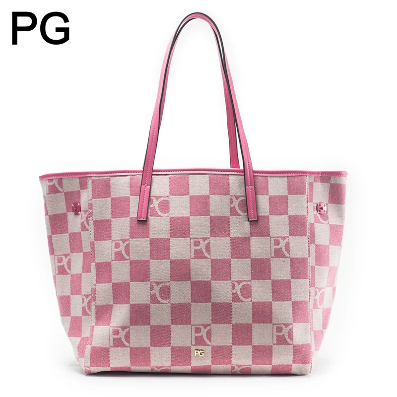 PG Checkerboard Monogram Tote  - Tote Bag Leather Monogram ulasan dan harga