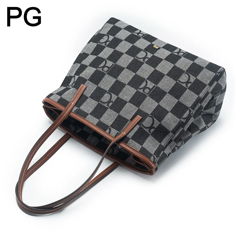 PG Checkerboard Monogram Tote  - Tote Bag Leather Monogram ulasan dan harga