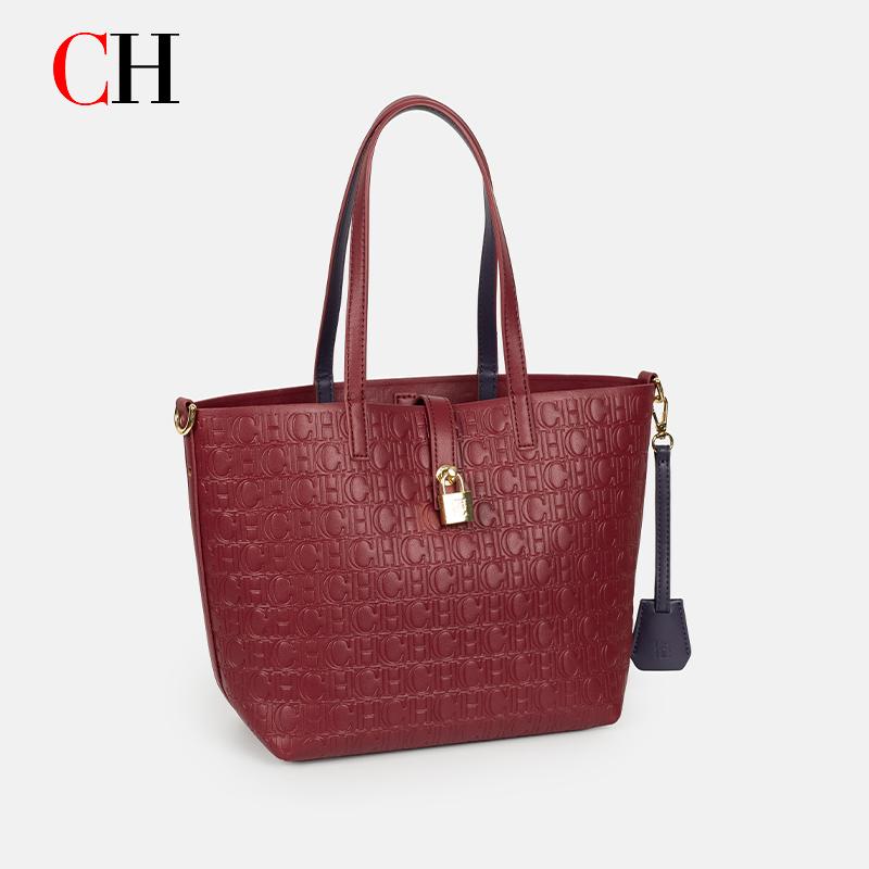CH Embossed Monogram Tote Bag  - Tote Bag Leather Monogram ulasan dan harga