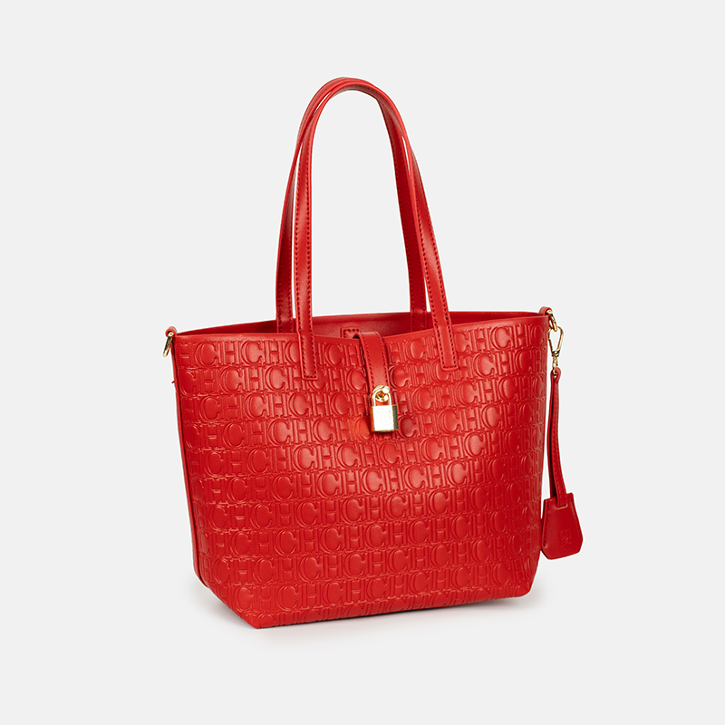 CH Embossed Monogram Tote Bag  - Tote Bag Leather Monogram ulasan dan harga