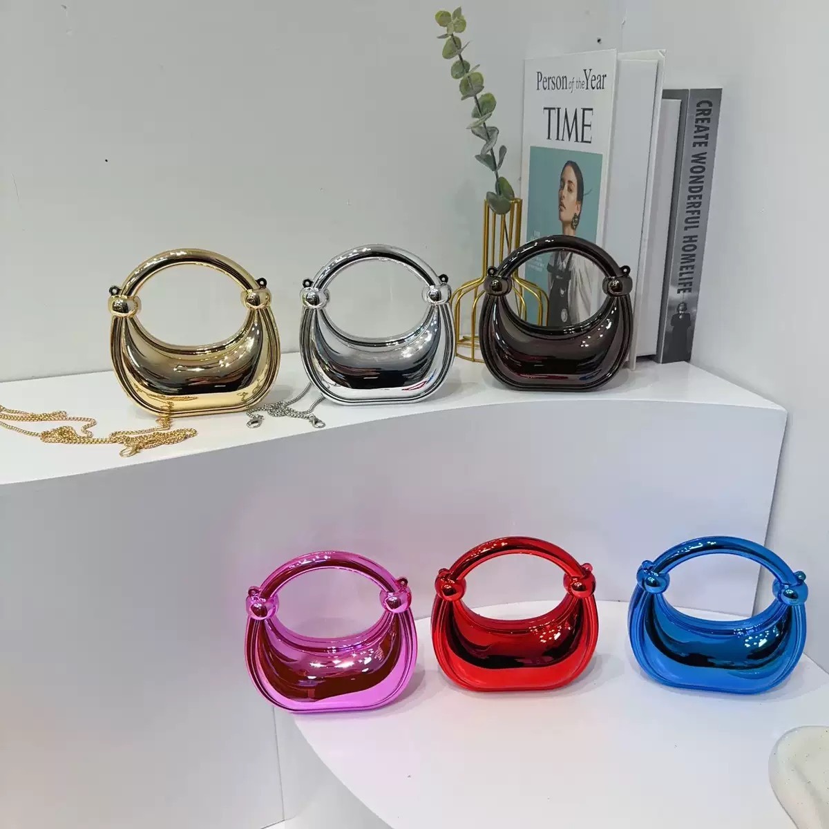 Mini Golden Evening Bag Purses - Shoulder Bag Slouchy ulasan dan harga
