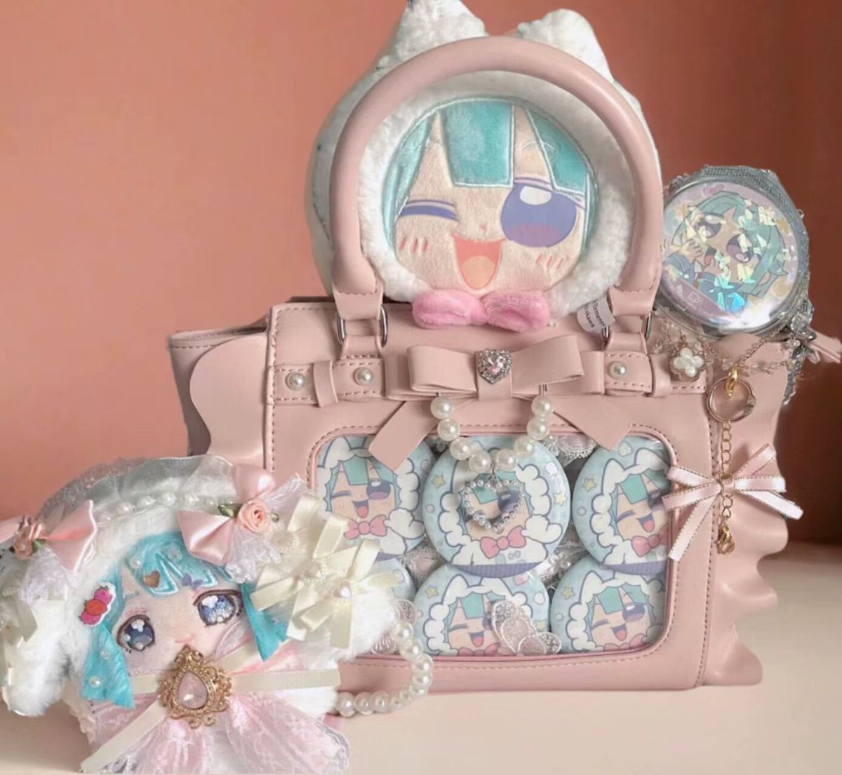 Harajuku Square Pink Ita Bag W - Wristlet Wallet Zipper ulasan dan harga