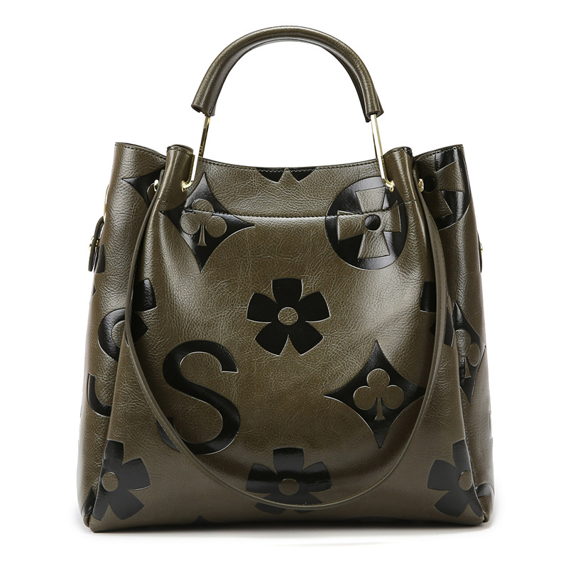 Women's Embossed Monogram Hand - Tote Bag Leather Monogram ulasan dan harga