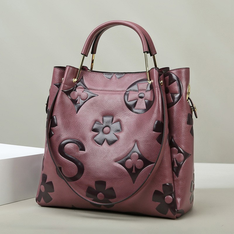 Women's Embossed Monogram Hand - Tote Bag Leather Monogram ulasan dan harga